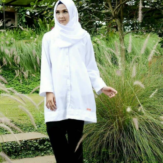 Blouse polos putih Nibras NA 17