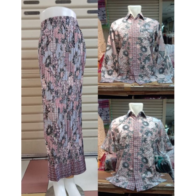 Realpic Kemeja Pria Lengan Pendek +Rok Plisket Original Butik