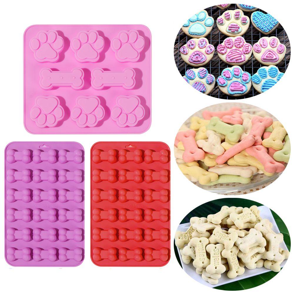 Suyo Cetakan Kue Coklat DIY Bentuk Tulang Puppy Dog Paw Handmade Ice Cube Tray