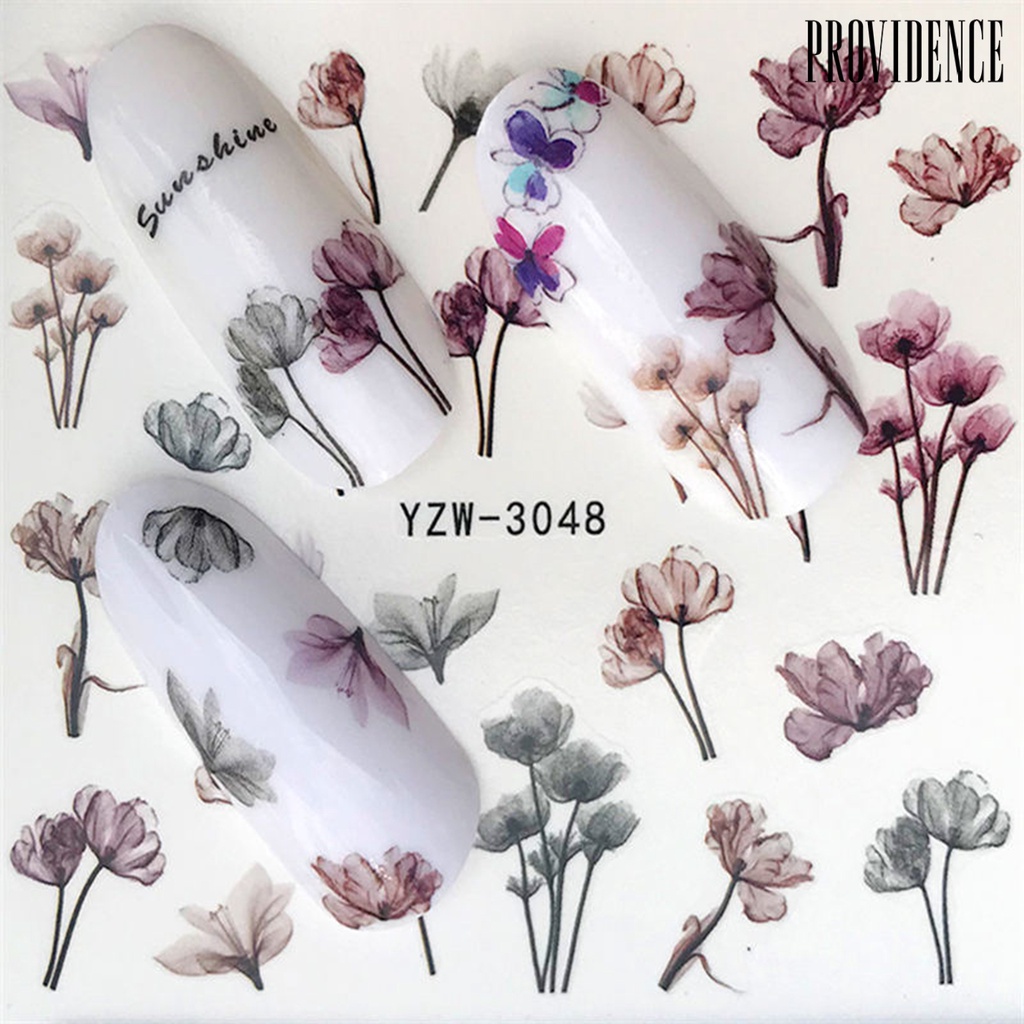 Providence Nail Stickers Water Transfer Multiple Styles Fancy Flower Patterns Self-adhesive Stickers