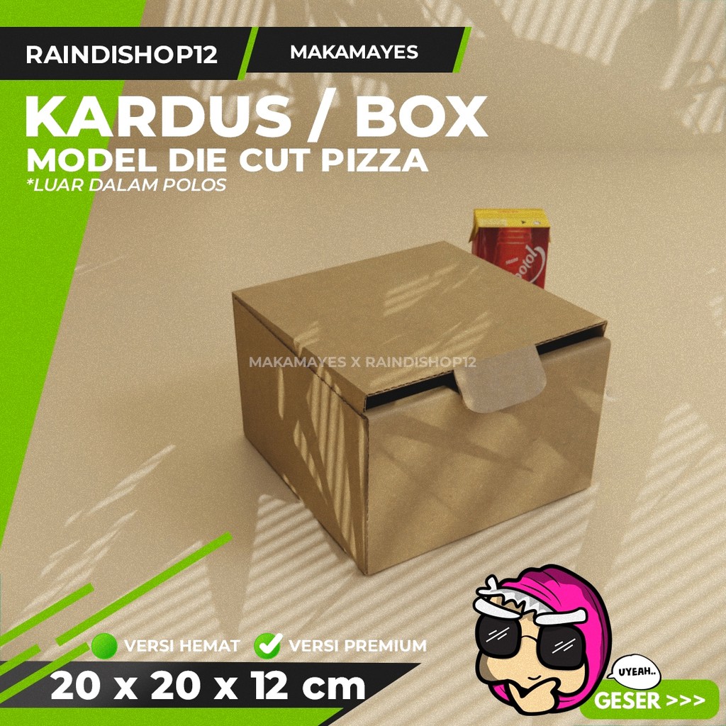 

(MIN 10 PCS) BOX 20 X 20 X 12 CM KARDUS DIE CUT KOTAK KARTON KEMASAN KADO B