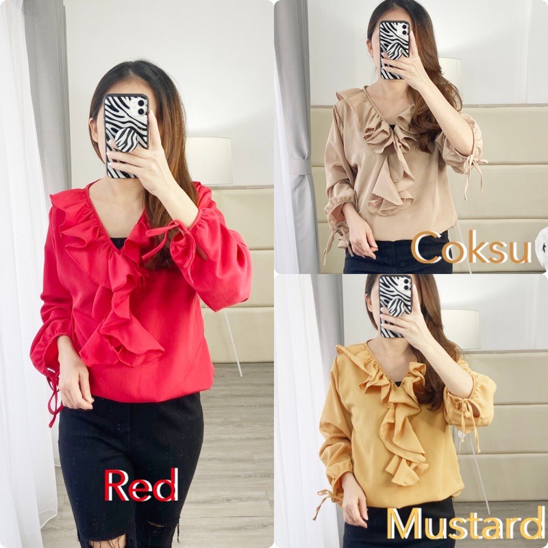 atasan bigsize wanita / blouse casual bigsize K01320