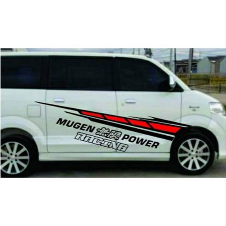 Stiker mobil APV Avanza Xenia HRV Brio Ayila dll Terbaru striping Mugen power terlaris