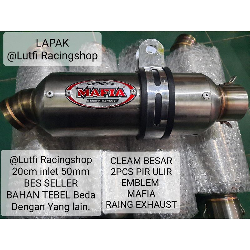 Terbaru ORIGINAL MAFIA RACING EXHAUST,Panjang 20cm Inlet50mm super Tebel.