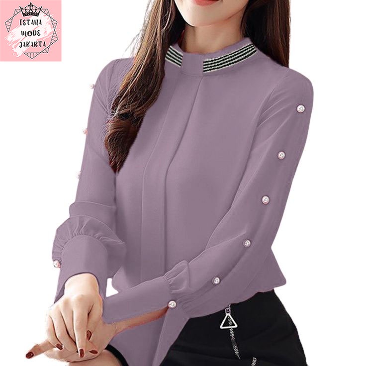 ISTANA MODE JAKARTA Jessica baju atasan wanita terbaru blouse korean style blouse wanita lengan panjang-3