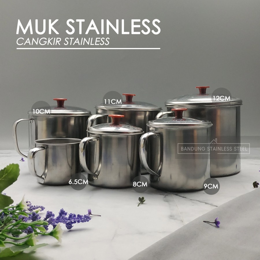 12pcs Muk Kopi Teh serbaguna murah 7, 8, 9cm / Gelas cangkir stainless mug