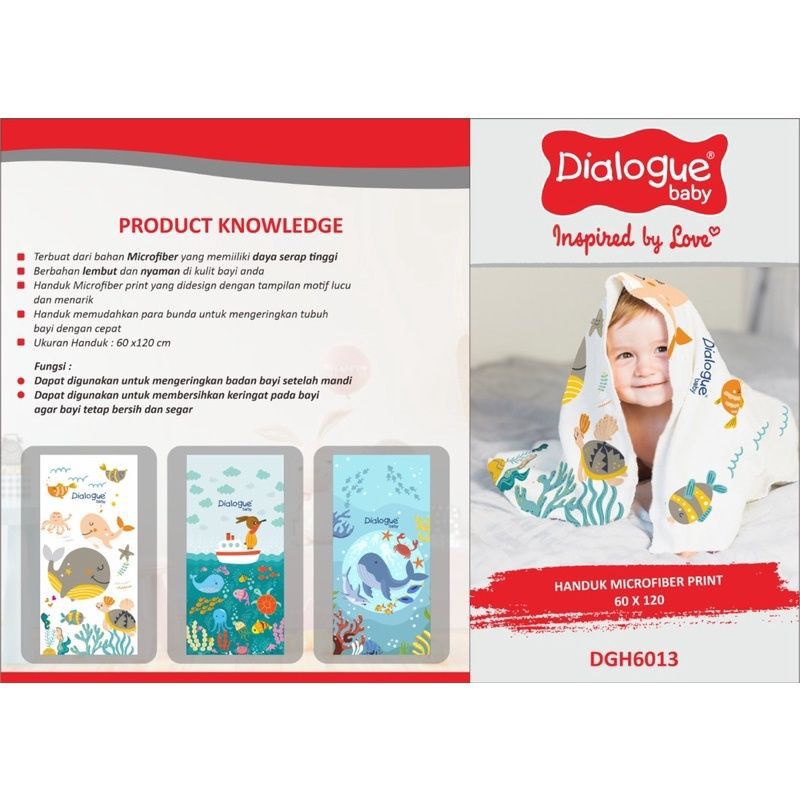 DGH6013 / DGH6014 Dialogue HANDUK Bayi Microfiber Print 60 x 120