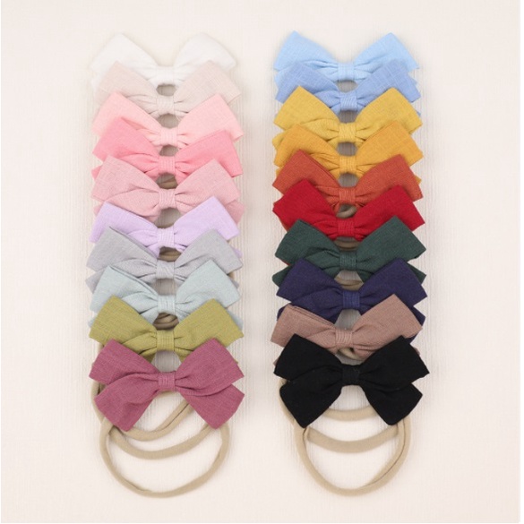 (Pimenova) Bandana Bayi Nylon Import Elastis Model Pita Simpel Bandana Anak Import