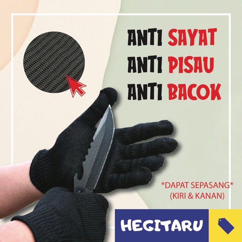 SARUNG TANGAN MOTOR ANTI PISAU ANTI BEGAL ANTI SAJAM