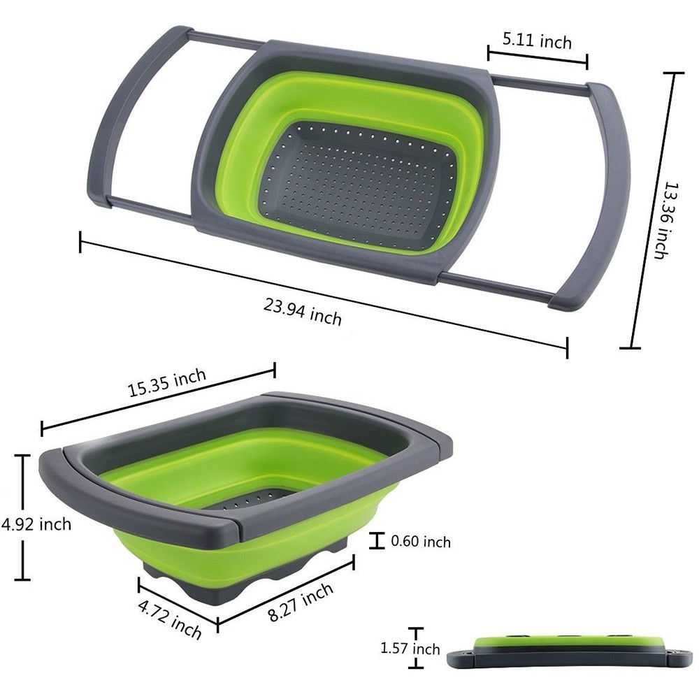 Baskom Tempat Cuci Sayur Foldable Collapsible Drainer AsyPets - JY748