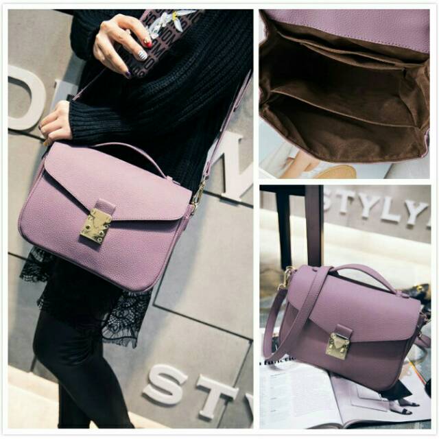 PROMOSI_Tas Slempang Impor Wanita LV98409 Purple (Harga Asli Rp155.000)