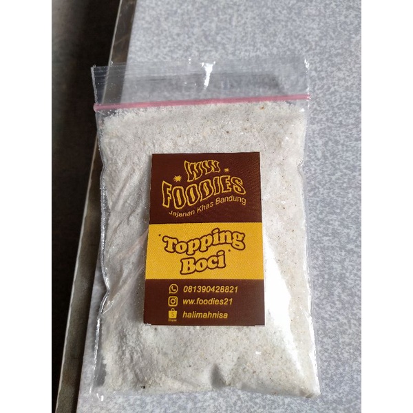 

(100GR)BUMBU ASIN BAWANG BOCI, CIMOL, SEBLAK CUANKI