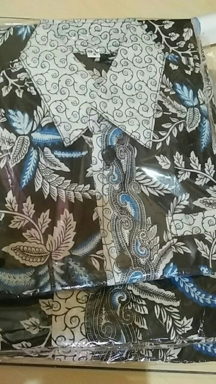 Kemeja Batik Pria - Katun Motif Blarak Biru - Style Casual & Trendy M L Xl Mazka Batik