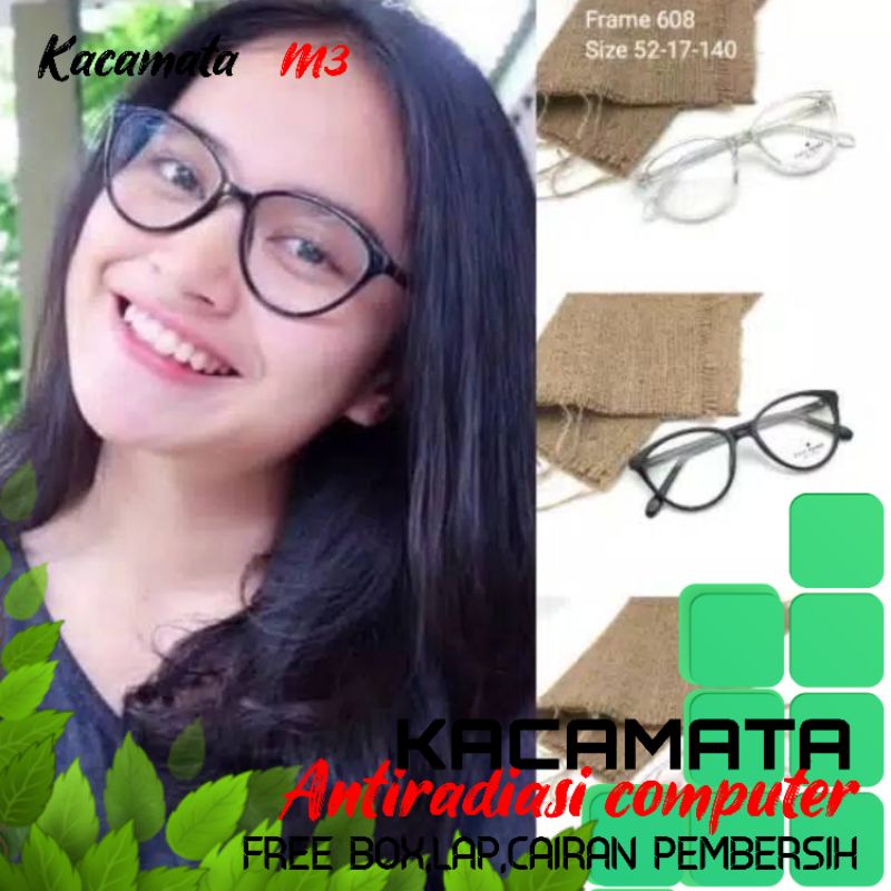 kacamata cat eyes lensa antiradiasi computer tv hp laptop bisa normal minus plus cilinder tergantung permintaan sampai minus 5 cyl 2 harga masih sama tulis saja pesanan kaka di catatan saat order free box lap cairan pembersih kacamata