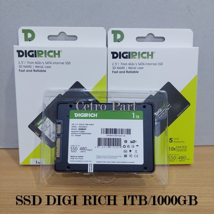 SSD DIGI RICH 1TB / 1000GB 2.5&quot; SLIM 6.0Gb/s SATA 3 Internal SSD NEW