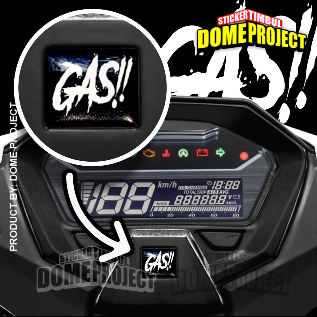 EMBLEM SPIDOMETER HONDA LOGO GAS STIKER TIMBUL AKSESORIS MOTOR STICKER SPEEDOMETER