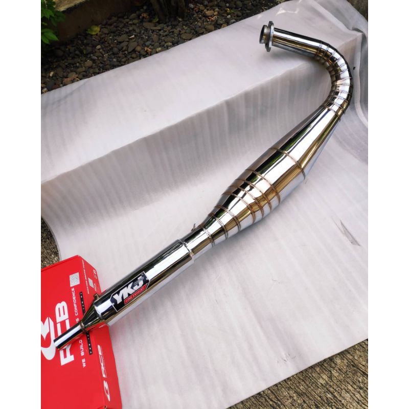Knalpot YKJ RX King Python Chrome Cacing Super Garing Atas Bawah Bertenaga Original YKJ Racing