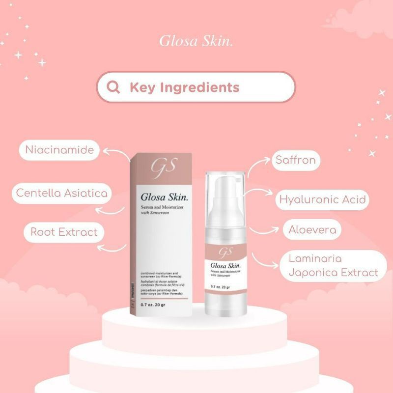 (AGEN RESMI GLOSASKIN READY SIAP KIRIM) SERUM WITH MOUISTURIZER AND SUN CREEN