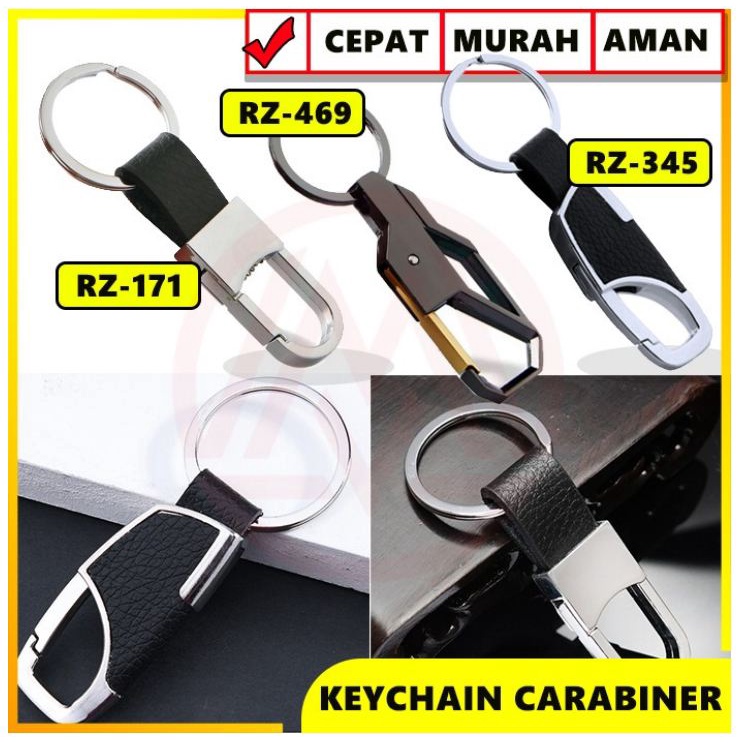 GANTUNGAN KUNCI CARABINER BESI LEATHER KARABINER KEYCHAIN BUCKLE mobil mobil rumah