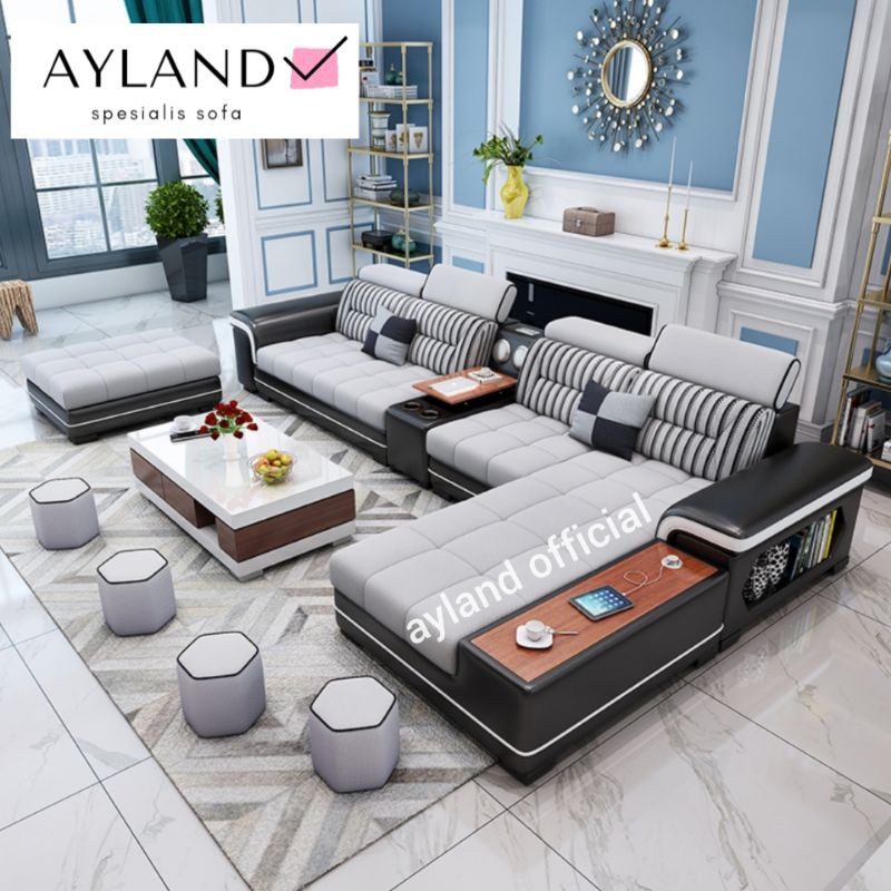 Kursi Sofa Ruang Tamu Minimalis Leter U Empuk