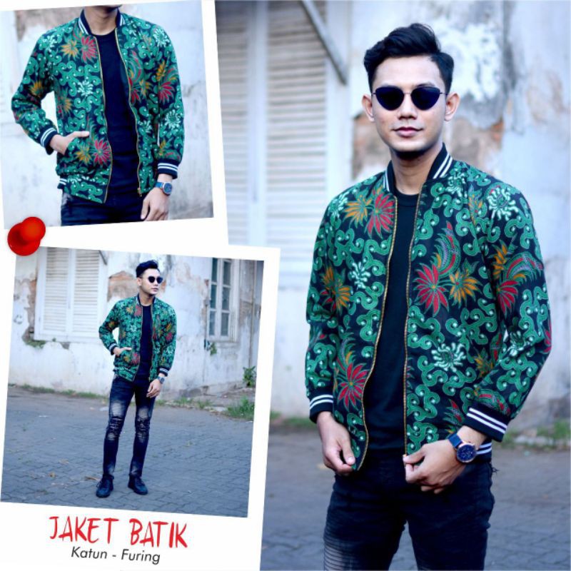 Atasan Batik Pria Jaket Batik Exclusive Jaket Bomber Batik Modern Fashion Premium Batik Faaro Shopee Indonesia