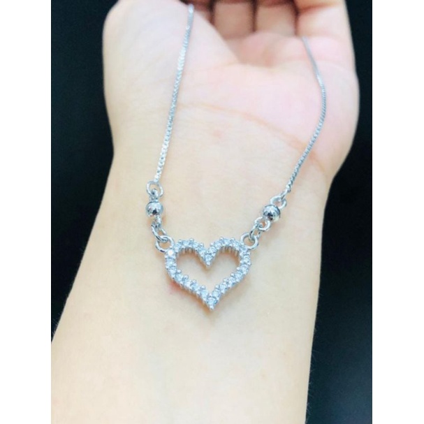 Ramk32. Kalung xuping wanita lapis emas putih silver dgn mata zircon ukuran 45 cm koye