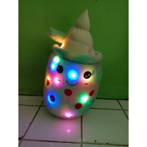 Boneka Boba Ice Cream Motif Rainbow Led Nyala Kedip Kedip Uk38Cm( L )Mainan Anak Viral Murah