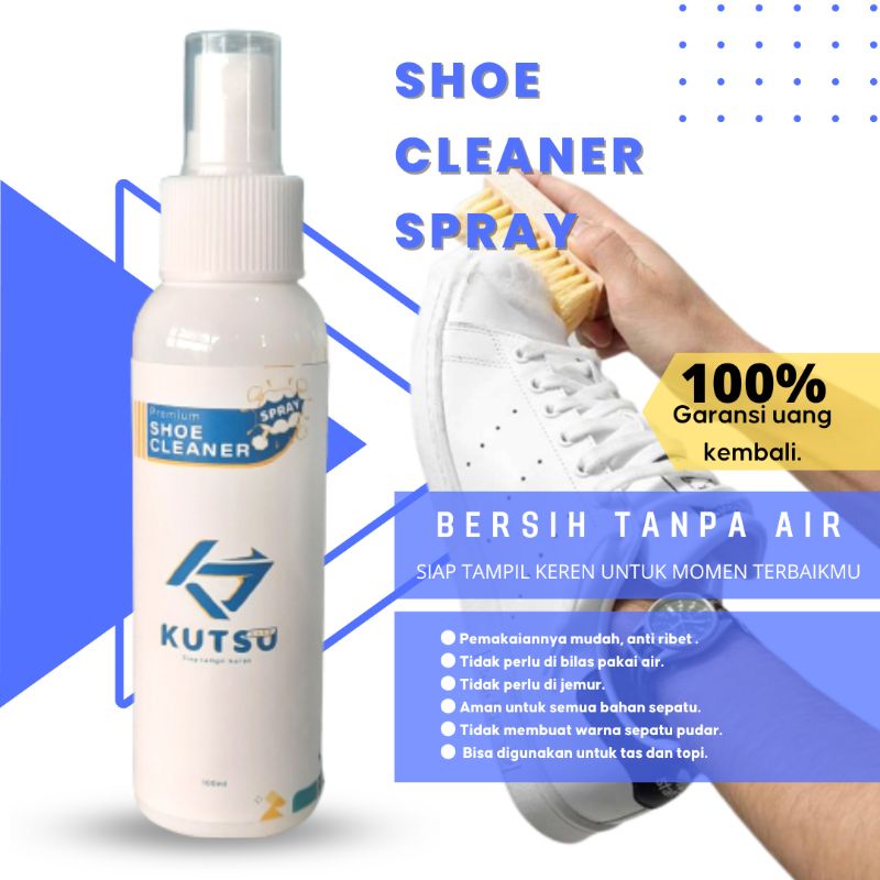 Shoe cleaner cairan sabun cuci pembersih sepatu sneaker spray 100 ml by kutsu