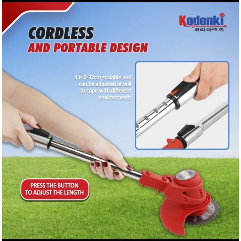 Kodenki mesin potong rumput baterai cordless brush cutter 12 volt