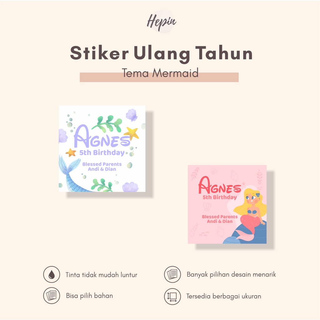 

Cetak Stiker Label Ulang Tahun edisi MERMAID /Hampers Kado