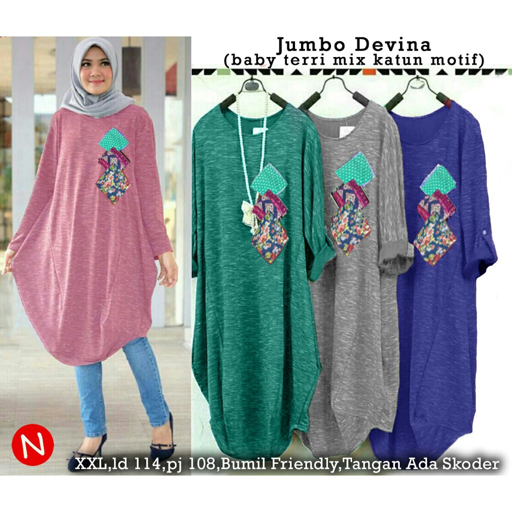 STELA 022 Jumbo Devina, Tunik jumbo wanita, Stellashoppie