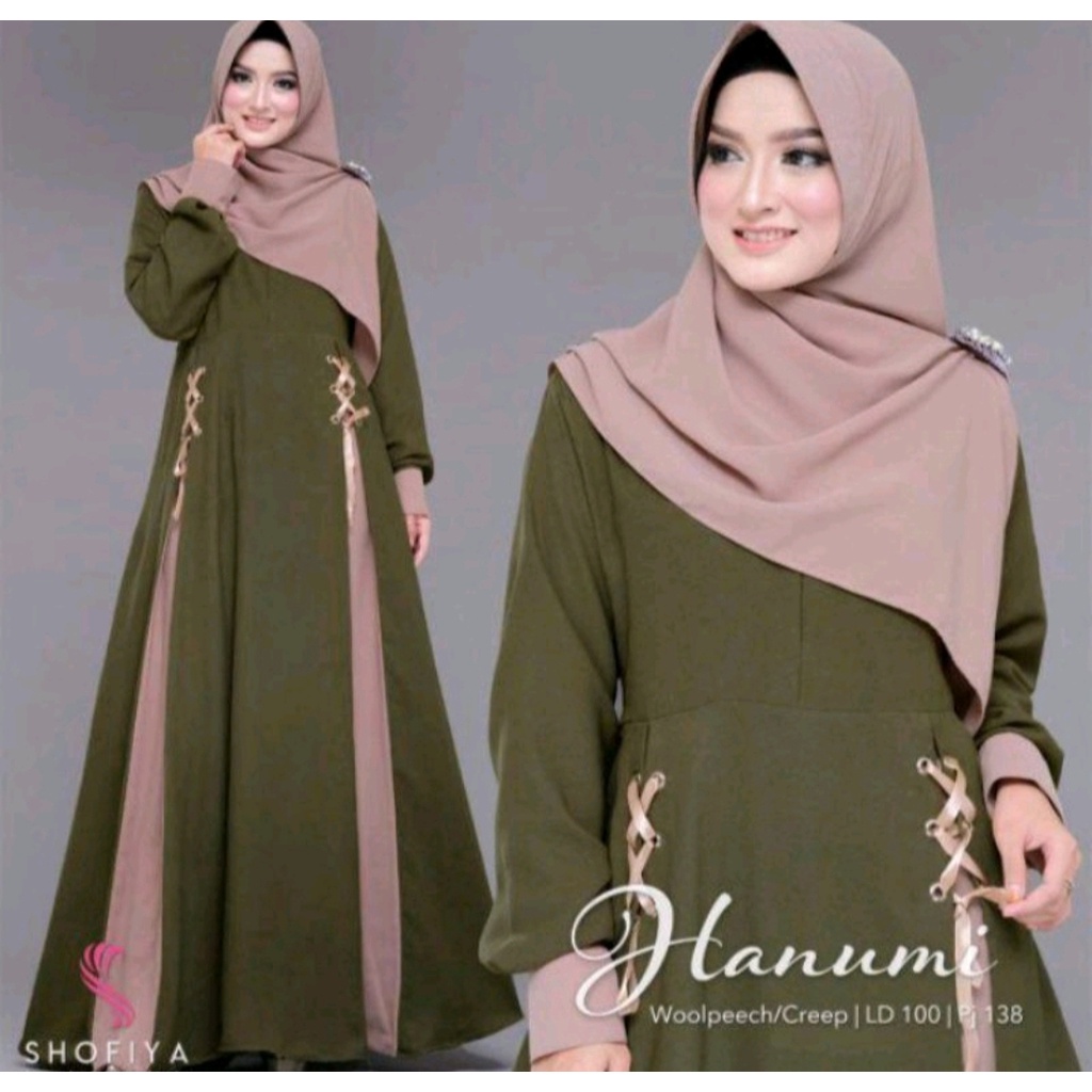 bisa COD (BAYAR DI TEMPAT) Hanumi maxy/dress gamis terlaris size S,M,L,XL gamis terbaru/baju wanita/pakaian muslim wanita/gamis JUMBO/baju cantik/perempuan-2
