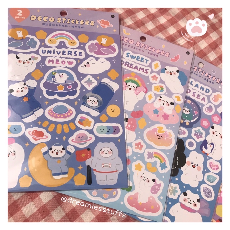 

(Dream) Cutie cat world deco sticker (2pcs)