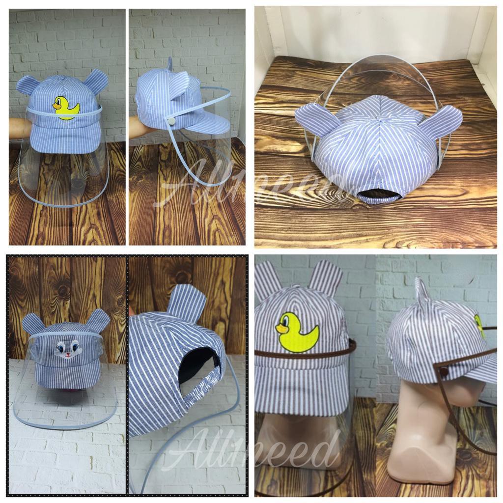 TOPI FACESHIELD BAYI DAN ANAK SALUR ANTI CORONA TOPI BAYI VISOR ANTI VIRUS PELINDUNG WAJAH