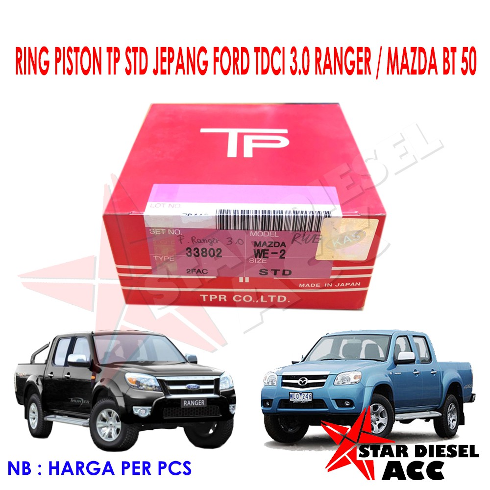 RING PISTON RANGER TDCI TP STD ASLI TP JEPANG RING PISTON FORD RANGER 3.0 TDCI
