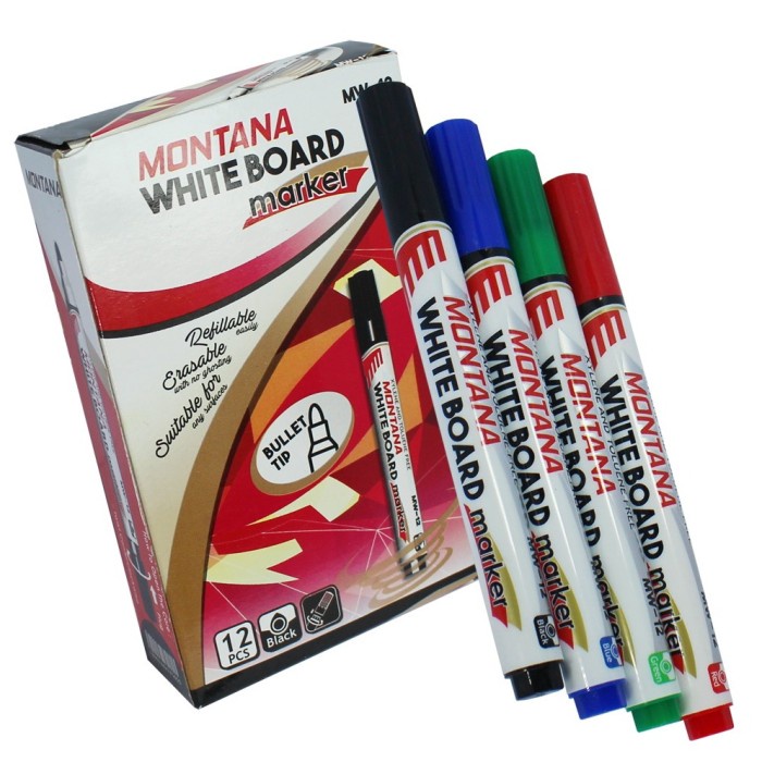 

TULIS-ALAT- SPIDOL WHITEBOARD MONTANA (MW-12) RETAIL - HITAM -ALAT-TULIS.