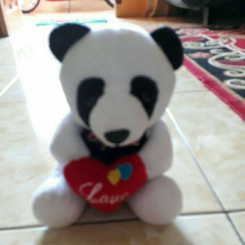 0Boneka Panda Love lucu