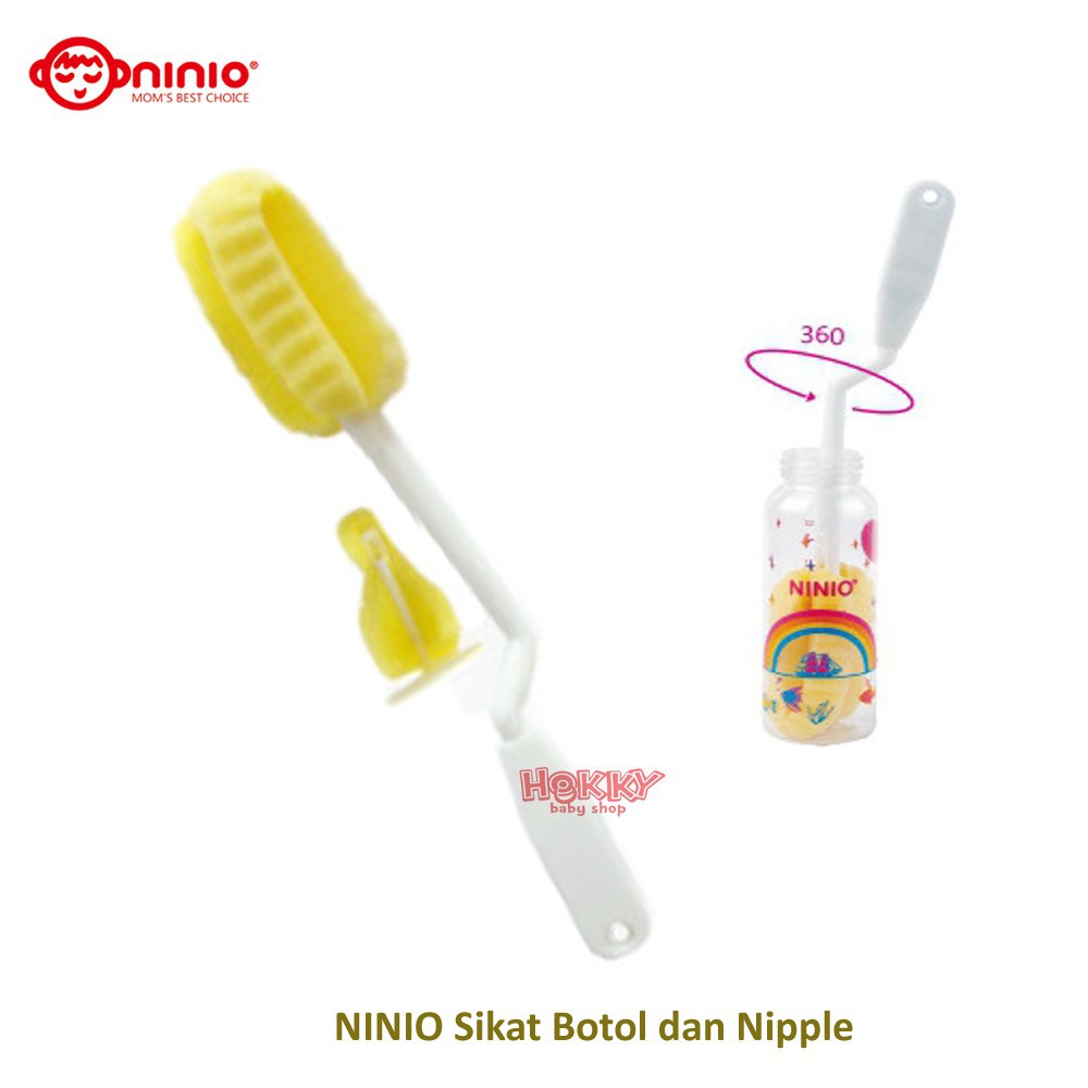 Ninio Sikat Spon Pembersih Botol Susu Bayi 2 in 1