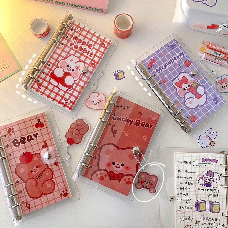 Buku Notebook / Catatan / Agenda / Diary Desain Kartun Kawaii Kreatif Dengan Ring Spiral