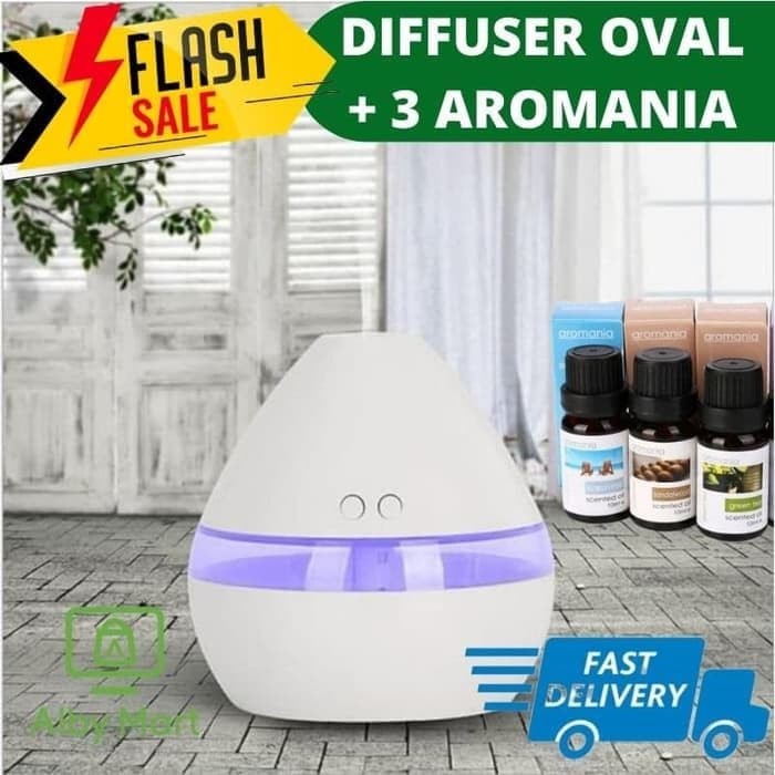 Paket Pengharum Ruangan Humidifier Air Diffuser + 3 Pcs Essential Oil 10ml