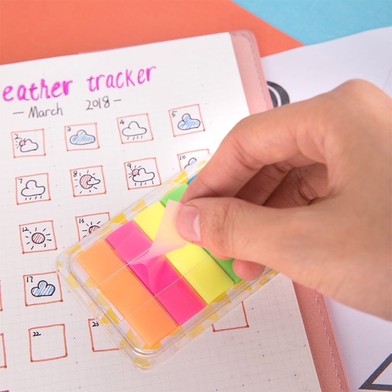 Deli Sticky Notes Transparan Sticky Note Warna Index Mark Cerah Penanda 5 Warna Memo Index Tab