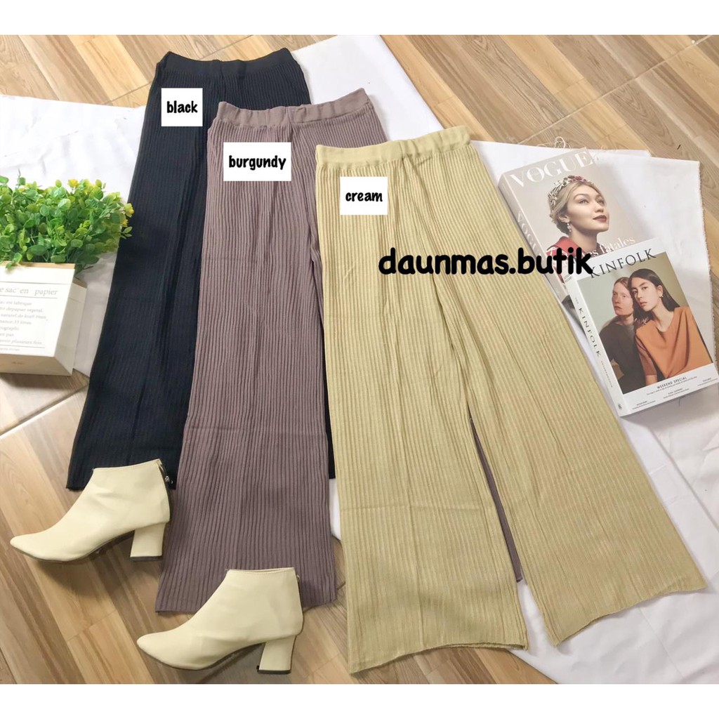 1KG MUAT 4PCS | CELANA KULOT RAJUT PREMIUM KNIT PANTS HITS OOTD SELEBGRAM FASHION GROSIR MURAH