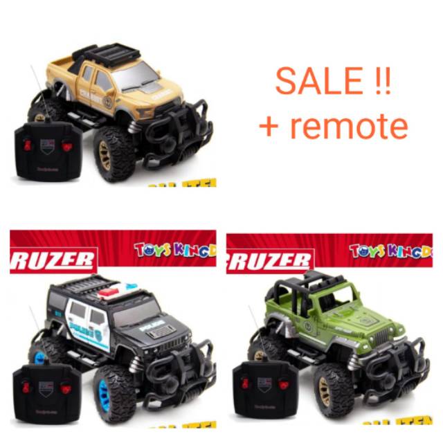 Mobil remote control scugo cruzer jeep army / chariot kuning / polisi hitam