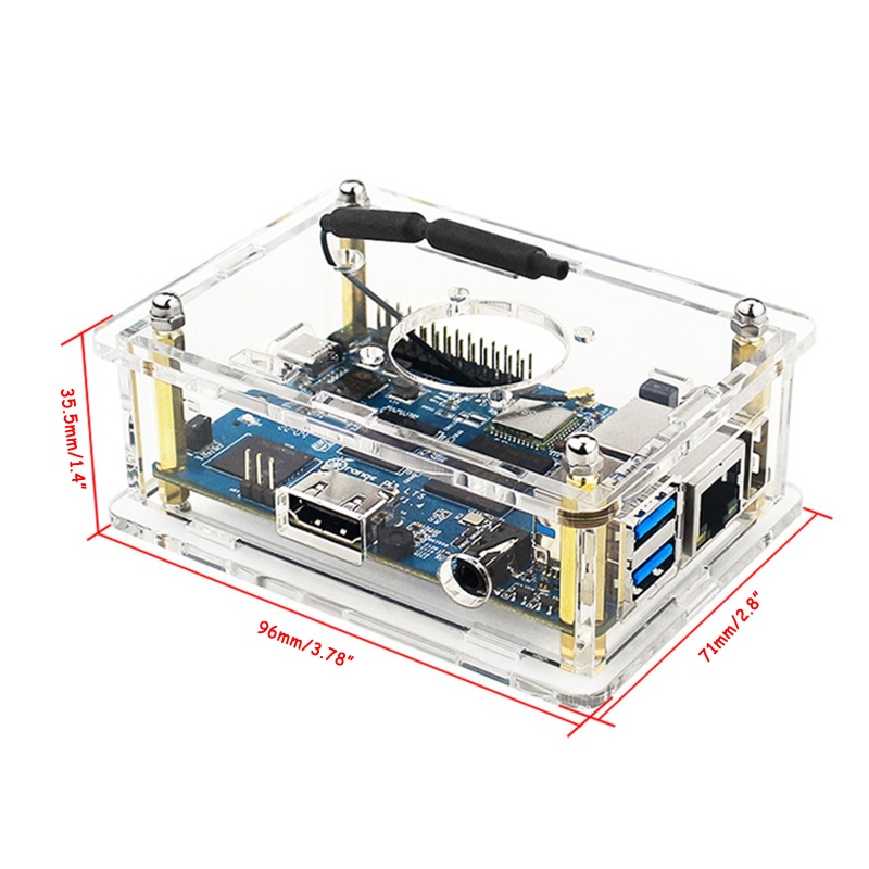 Btsg Heatsink Untuk Case Untuk Orange Pi 4lts Akrilik Untuk Case DIY Dengan Fan Pendingin Tenang Heatsink Kit Tahan Lama