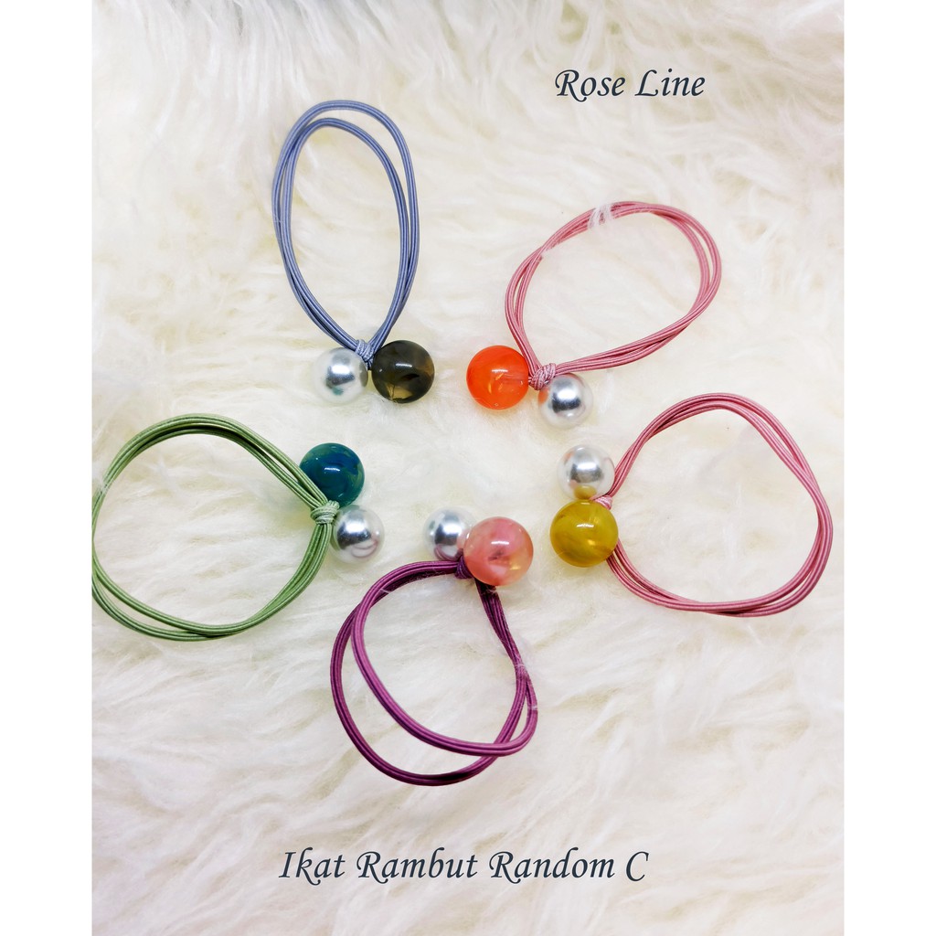 IKAT RAMBUT KOREA AKSESORIS RAMBUT AKSESORIS GELANG MUTIARA KARET ELASTIS RANDOM WARNA