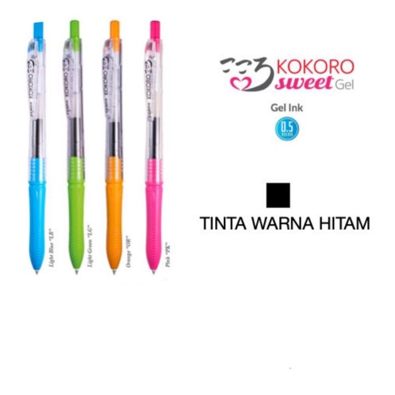 

Pen Pulpen Ballpoint Zebra Kokoro Sweet Gel 0.5 Hitam Per Lusin Isi 12 Pcs