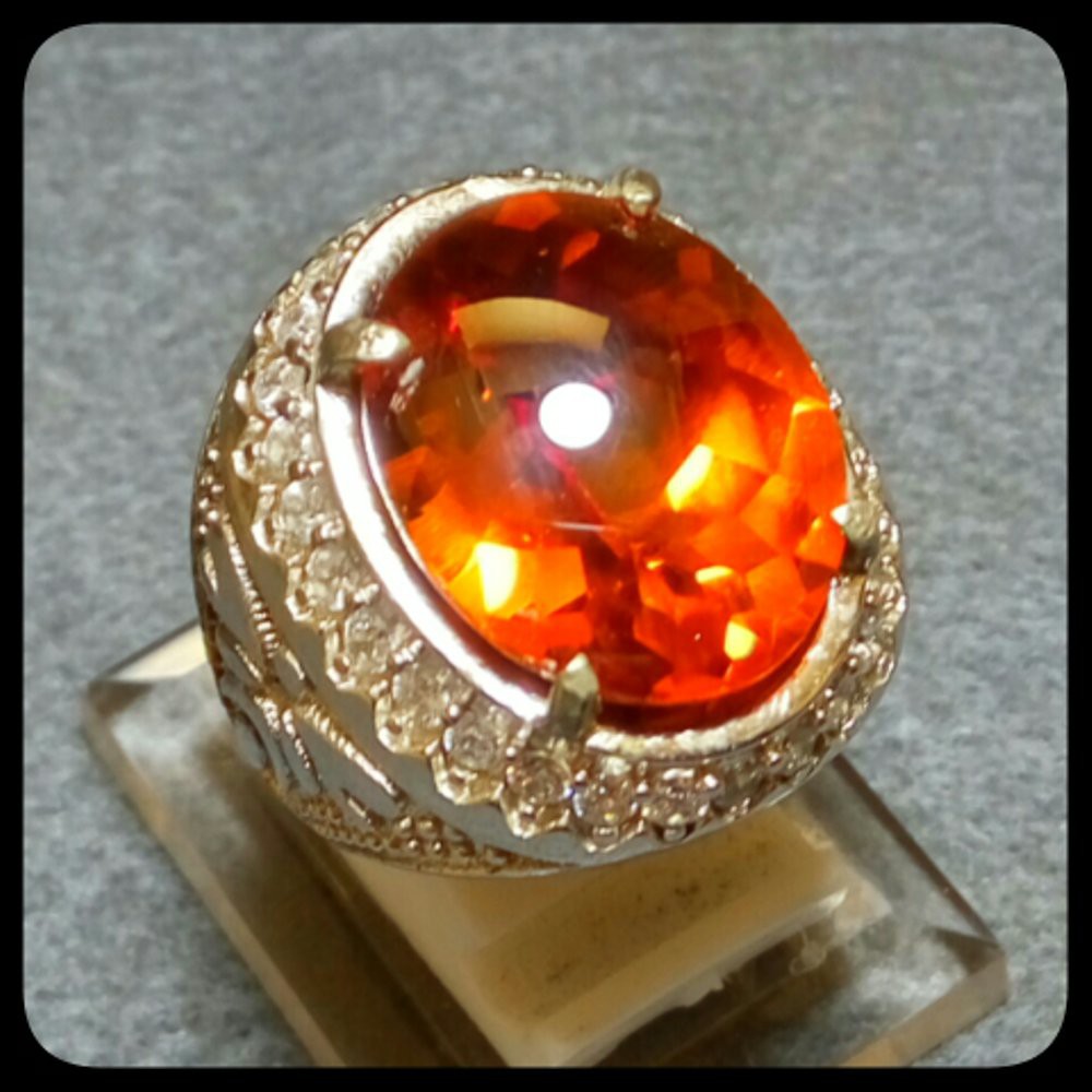 CINCIN BATU AKIK PERMATA FIRE OPAL LUSTER API MENYALA BIG SIZE DAN TERMURAH !!!