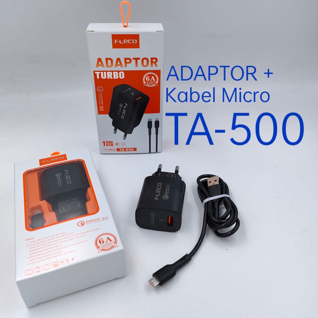 promo Adaptor Charger FLECO TA-200 Qualcomm 3.0 Quick Fast Charging ORIGINAL FLECO TA300 DAN TA500 MICRO DAN TYPE-C