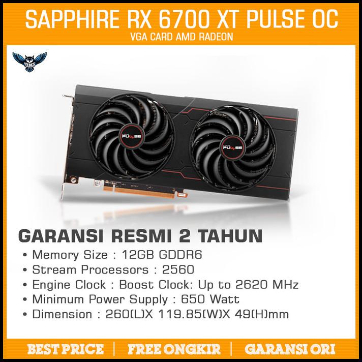 vga sapphire rx 6700 xt 12gb ddr6 pulse oc amd radeon 6700xt rx6700xt
