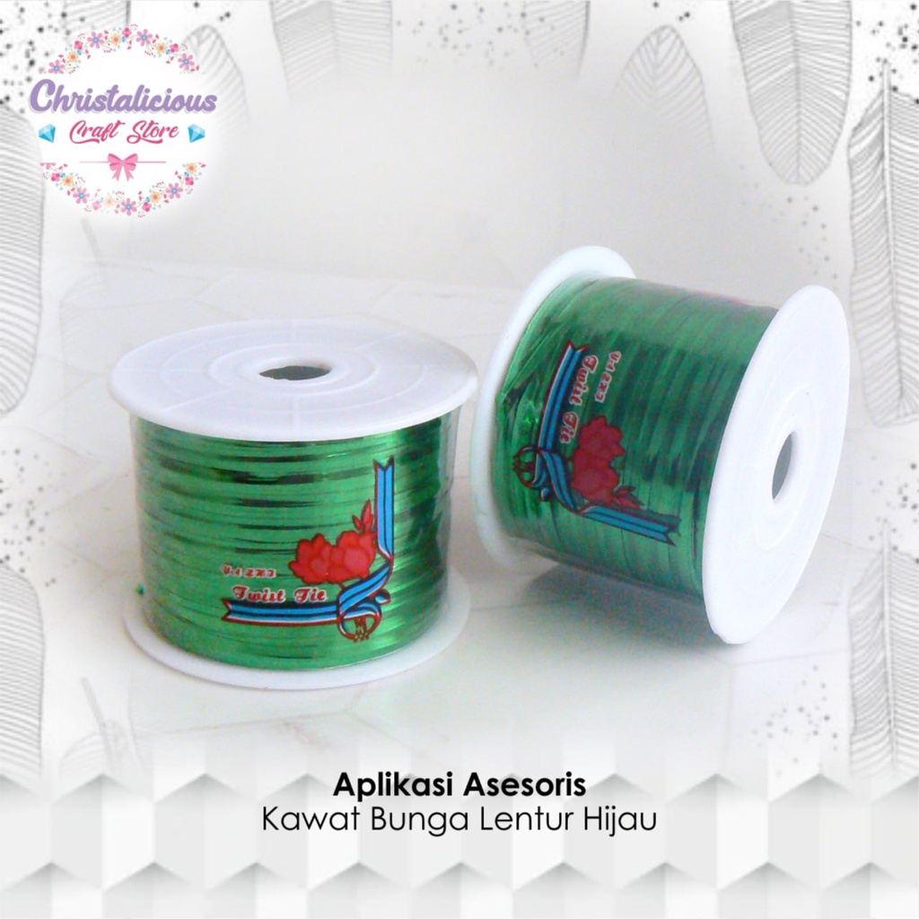 Kawat craft, kawat bunga potongan 10cm, Kawat craft hijau roll